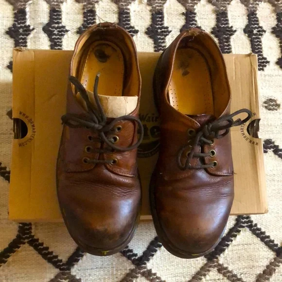 Vintage Dr. Martens Made in England Brown Leather Boots Mens 8 Womens 9 UK 7 Vintage Docs Dr. Martens 1460 839 Distressed Brown Leather  main image 3